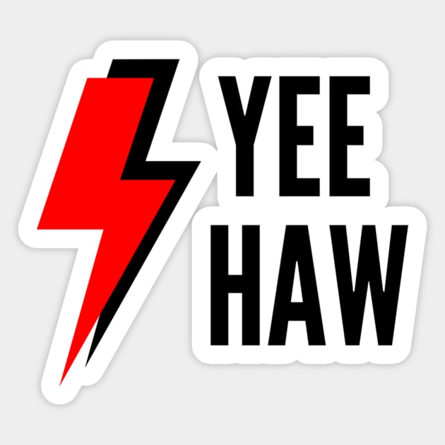 Yee Haw Lightning Bolt Sticker by emilykroll